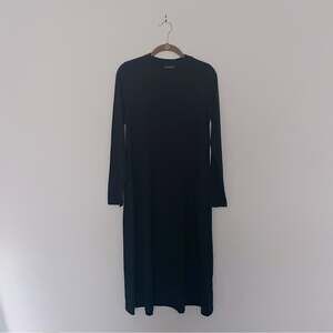 Eileen Fisher Oversized Black Knit Dress Long Sleeve NWOT